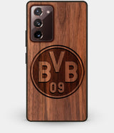 Best Custom Engraved Walnut Wood Borussia Dortmund Note 20 Case - Engraved In Nature