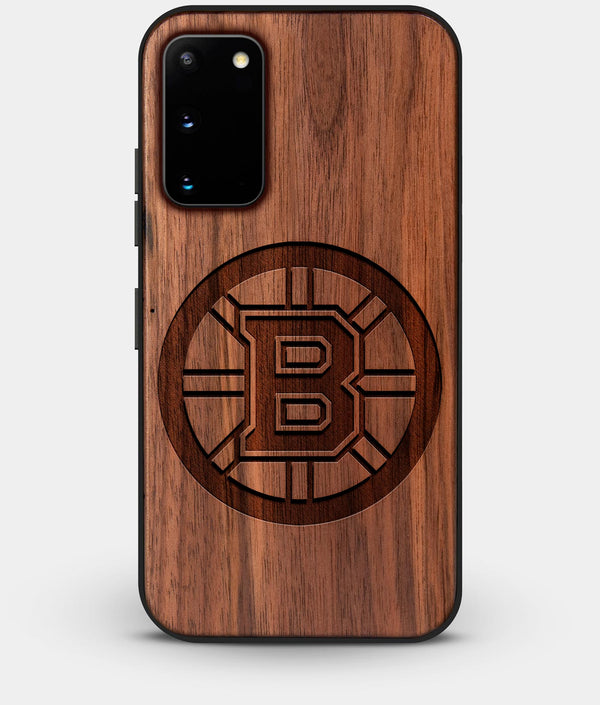 Best Walnut Wood Boston Bruins Galaxy S20 FE Case - Custom Engraved Cover - Engraved In Nature