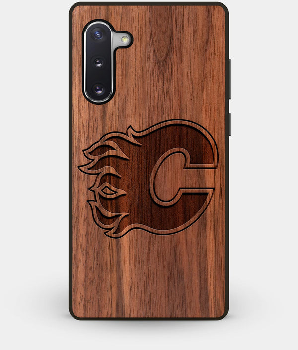 Best Custom Engraved Walnut Wood Calgary Flames Note 10 Case - Engraved In Nature