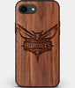 Best Custom Engraved Walnut Wood Charlotte Hornets iPhone SE Case - Engraved In Nature