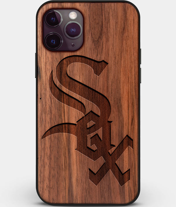 Custom Carved Wood Chicago White Sox iPhone 11 Pro Case | Personalized Walnut Wood Chicago White Sox Cover, Birthday Gift, Gifts For Him, Monogrammed Gift For Fan | by Engraved In Nature
