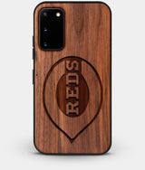 Best Walnut Wood Cincinnati Reds Galaxy S20 FE Case - Custom Engraved Cover - Engraved In Nature