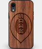 Custom Carved Wood Cincinnati Reds iPhone XR Case | Personalized Walnut Wood Cincinnati Reds Cover, Birthday Gift, Gifts For Him, Monogrammed Gift For Fan | by Engraved In Nature