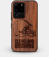 Best Custom Engraved Walnut Wood Cleveland Browns Galaxy S20 Ultra Case - Engraved In Nature