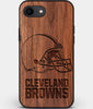 Best Custom Engraved Walnut Wood Cleveland Browns iPhone SE Case - Engraved In Nature