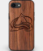 Best Custom Engraved Walnut Wood Colorado Avalanche iPhone SE Case - Engraved In Nature