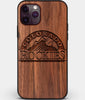 Custom Carved Wood Colorado Rockies iPhone 11 Pro Case | Personalized Walnut Wood Colorado Rockies Cover, Birthday Gift, Gifts For Him, Monogrammed Gift For Fan | by Engraved In Nature