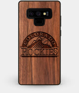Best Custom Engraved Walnut Wood Colorado Rockies Note 9 Case - Engraved In Nature