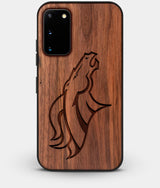 Best Custom Engraved Walnut Wood Denver Broncos Galaxy S20 Case - Engraved In Nature