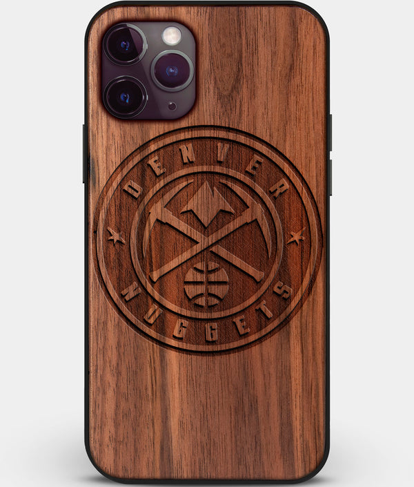 Custom Carved Wood Denver Nuggets iPhone 11 Pro Case | Personalized Walnut Wood Denver Nuggets Cover, Birthday Gift, Gifts For Him, Monogrammed Gift For Fan | by Engraved In Nature