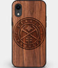 Custom Carved Wood Denver Nuggets iPhone XR Case | Personalized Walnut Wood Denver Nuggets Cover, Birthday Gift, Gifts For Him, Monogrammed Gift For Fan | by Engraved In Nature