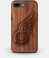 Best Custom Engraved Walnut Wood Detroit Red Wings iPhone 7 Plus Case - Engraved In Nature