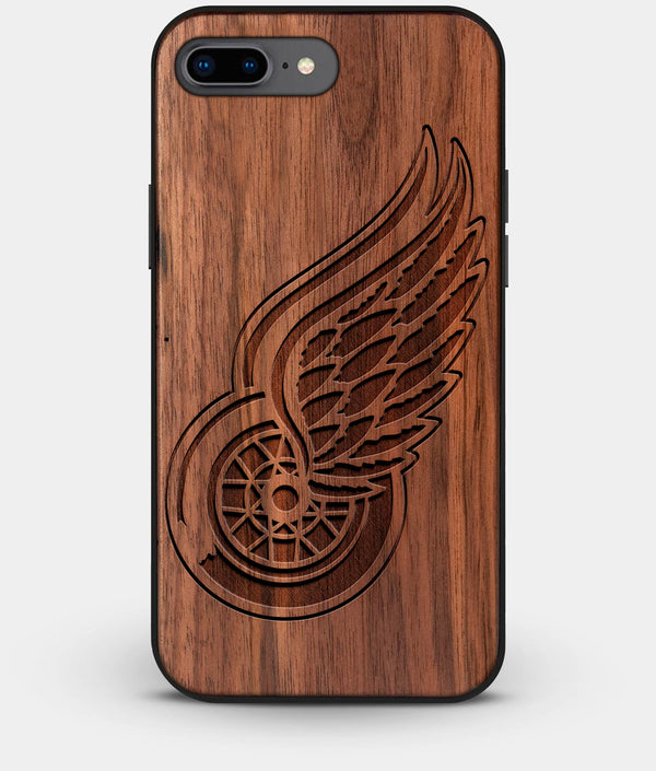 Best Custom Engraved Walnut Wood Detroit Red Wings iPhone 7 Plus Case - Engraved In Nature