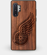Best Custom Engraved Walnut Wood Detroit Red Wings Note 10 Plus Case - Engraved In Nature