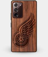 Best Custom Engraved Walnut Wood Detroit Red Wings Note 20 Case - Engraved In Nature