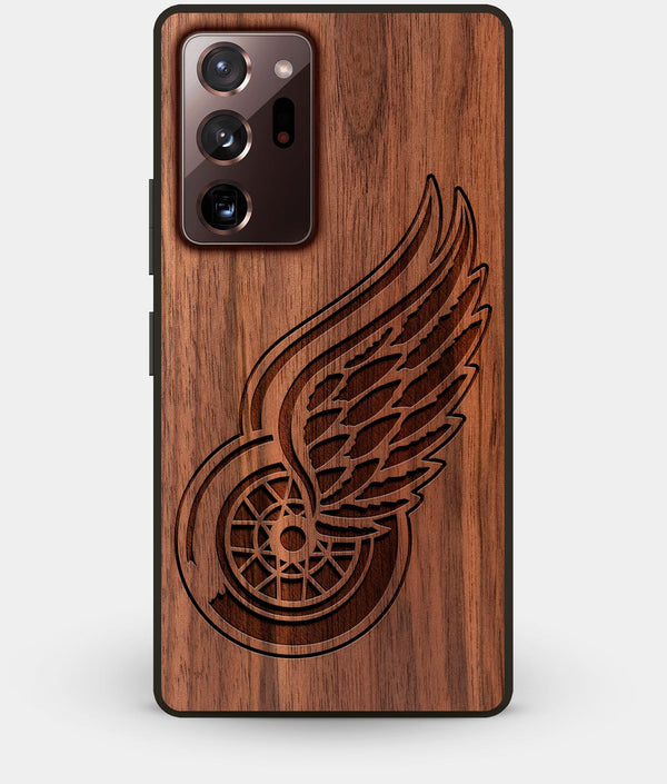 Best Custom Engraved Walnut Wood Detroit Red Wings Note 20 Ultra Case - Engraved In Nature