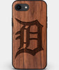 Best Custom Engraved Walnut Wood Detroit Tigers iPhone SE Case - Engraved In Nature
