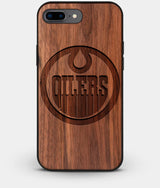 Best Custom Engraved Walnut Wood Edmonton Oilers iPhone 8 Plus Case - Engraved In Nature