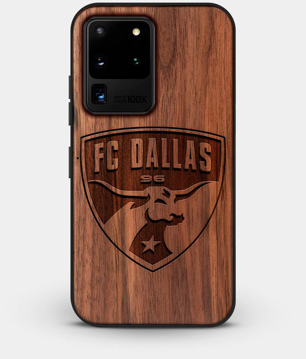 Best Custom Engraved Walnut Wood FC Dallas Galaxy S20 Ultra Case - Engraved In Nature