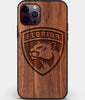 Custom Carved Wood Florida Panthers iPhone 12 Pro Case | Personalized Walnut Wood Florida Panthers Cover, Birthday Gift, Gifts For Him, Monogrammed Gift For Fan | by Engraved In Nature