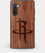 Best Custom Engraved Walnut Wood Houston Rockets Note 10 Case - Engraved In Nature