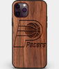 Custom Carved Wood Indiana Pacers iPhone 11 Pro Max Case | Personalized Walnut Wood Indiana Pacers Cover, Birthday Gift, Gifts For Him, Monogrammed Gift For Fan | by Engraved In Nature