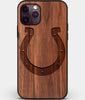 Custom Carved Wood Indianapolis Colts iPhone 11 Pro Case | Personalized Walnut Wood Indianapolis Colts Cover, Birthday Gift, Gifts For Him, Monogrammed Gift For Fan | by Engraved In Nature