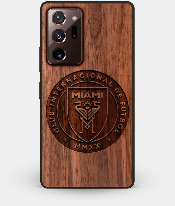 Best Custom Engraved Walnut Wood Inter Miami CF Note 20 Ultra Case - Engraved In Nature