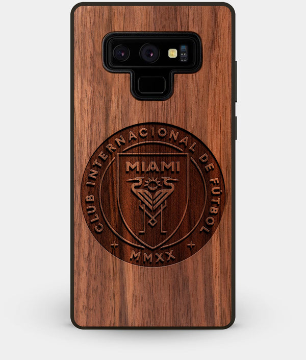 Best Custom Engraved Walnut Wood Inter Miami CF Note 9 Case - Engraved In Nature