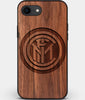 Best Custom Engraved Walnut Wood Inter Milan FC iPhone SE Case - Engraved In Nature
