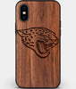 Custom Carved Wood Jacksonville Jaguars iPhone XS Max Case | Personalized Walnut Wood Jacksonville Jaguars Cover, Birthday Gift, Gifts For Him, Monogrammed Gift For Fan | by Engraved In Nature