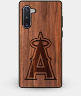 Best Custom Engraved Walnut Wood Los Angeles Angels Note 10 Case - Engraved In Nature