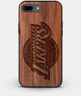 Best Custom Engraved Walnut Wood Los Angeles Lakers iPhone 8 Plus Case - Engraved In Nature
