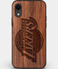 Custom Carved Wood Los Angeles Lakers iPhone XR Case | Personalized Walnut Wood Los Angeles Lakers Cover, Birthday Gift, Gifts For Him, Monogrammed Gift For Fan | by Engraved In Nature