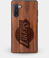 Best Custom Engraved Walnut Wood Los Angeles Lakers Note 10 Case - Engraved In Nature
