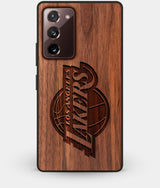 Best Custom Engraved Walnut Wood Los Angeles Lakers Note 20 Case - Engraved In Nature