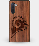 Best Custom Engraved Walnut Wood Los Angeles Rams Note 10 Case - Engraved In Nature