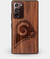 Best Custom Engraved Walnut Wood Los Angeles Rams Note 20 Case - Engraved In Nature