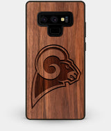 Best Custom Engraved Walnut Wood Los Angeles Rams Note 9 Case - Engraved In Nature