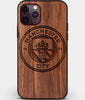 Custom Carved Wood Manchester City F.C. iPhone 11 Pro Max Case | Personalized Walnut Wood Manchester City F.C. Cover, Birthday Gift, Gifts For Him, Monogrammed Gift For Fan | by Engraved In Nature