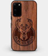 Best Walnut Wood Milwaukee Bucks Galaxy S20 FE Case - Custom Engraved Cover - Engraved In Nature