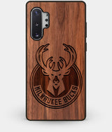 Best Custom Engraved Walnut Wood Milwaukee Bucks Note 10 Plus Case - Engraved In Nature