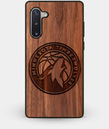 Best Custom Engraved Walnut Wood Minnesota Timberwolves Note 10 Case - Engraved In Nature