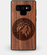 Best Custom Engraved Walnut Wood Minnesota Timberwolves Note 9 Case - Engraved In Nature