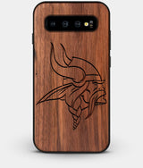 Best Custom Engraved Walnut Wood Minnesota Vikings Galaxy S10 Plus Case - Engraved In Nature