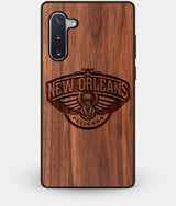 Best Custom Engraved Walnut Wood New Orleans Pelicans Note 10 Case - Engraved In Nature