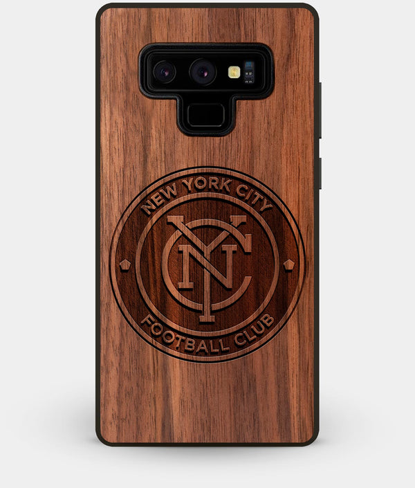 Best Custom Engraved Walnut Wood New York City FC Note 9 Case - Engraved In Nature