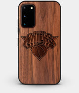 Best Walnut Wood New York Knicks Galaxy S20 FE Case - Custom Engraved Cover - Engraved In Nature