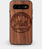 Best Custom Engraved Walnut Wood New York Mets Galaxy S10 Plus Case - Engraved In Nature
