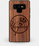 Best Custom Engraved Walnut Wood New York Yankees Note 9 Case - Engraved In Nature